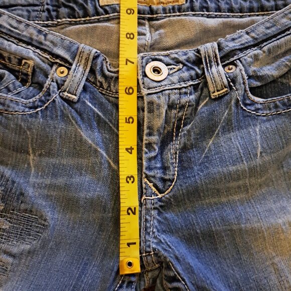💥 Big Star Sweet Ultra-Low Rise Embroidered Flap Pocket Jeans 28R - Picture 16 of 16